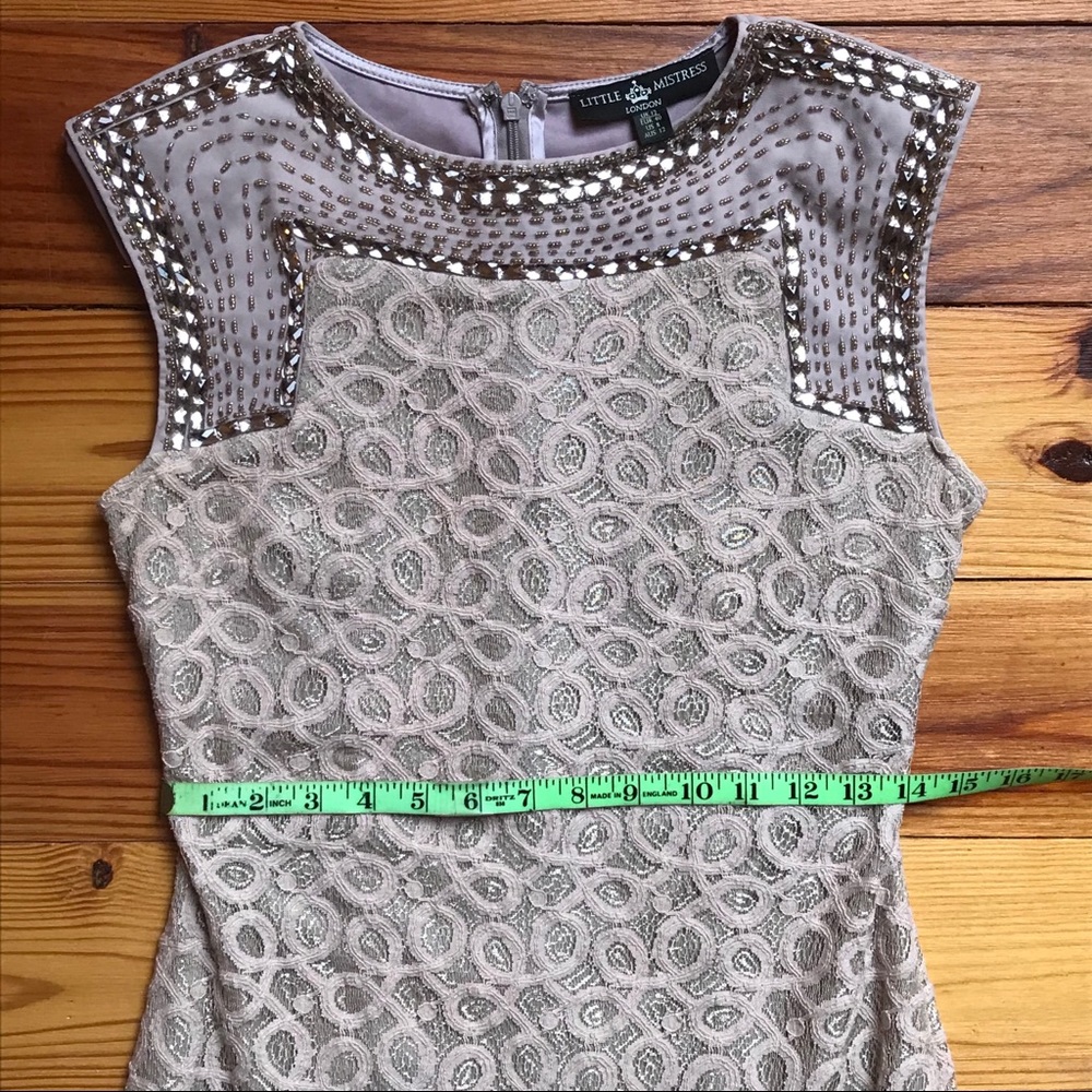 Little Mistress London Peach Beaded Dress, NWOT, S - Picture 7 of 15